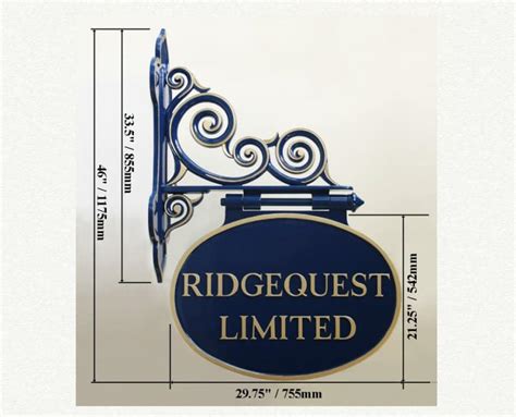 mounted double sided metal sign